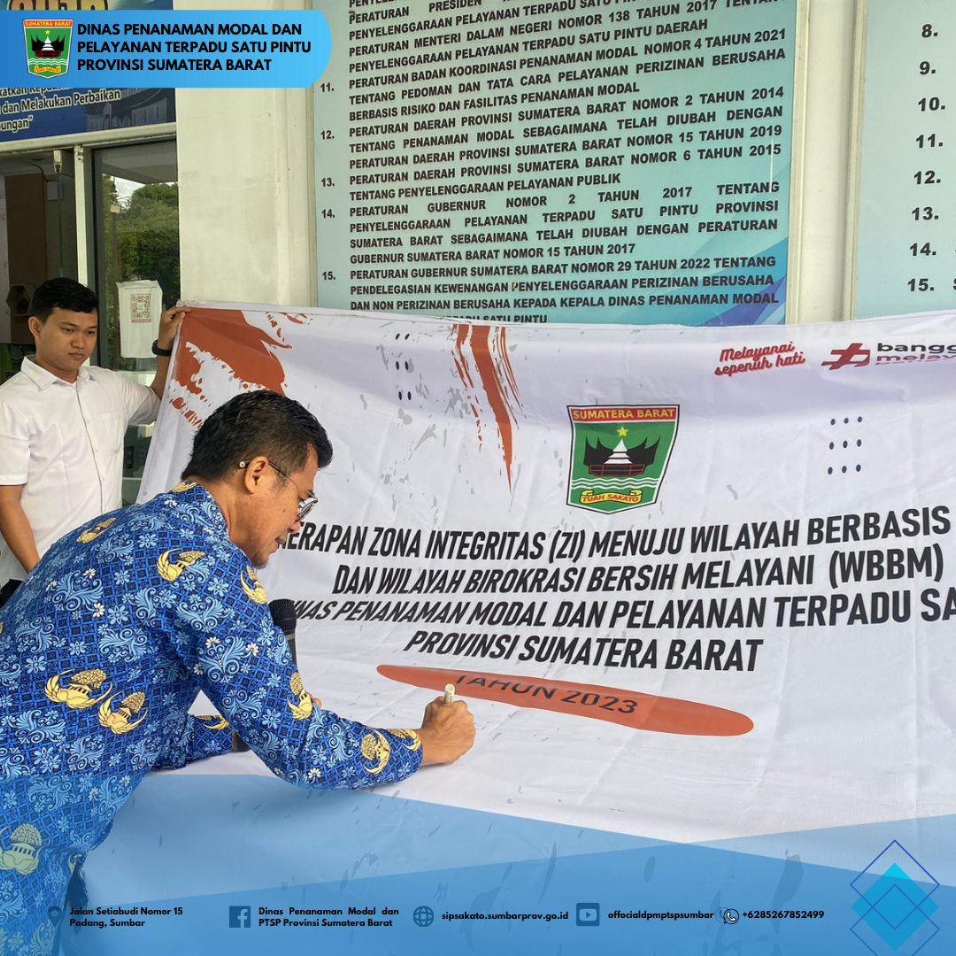 DPMPTSP Provinsi Sumatera Barat Berkomitmen Membangun Zona Integritas