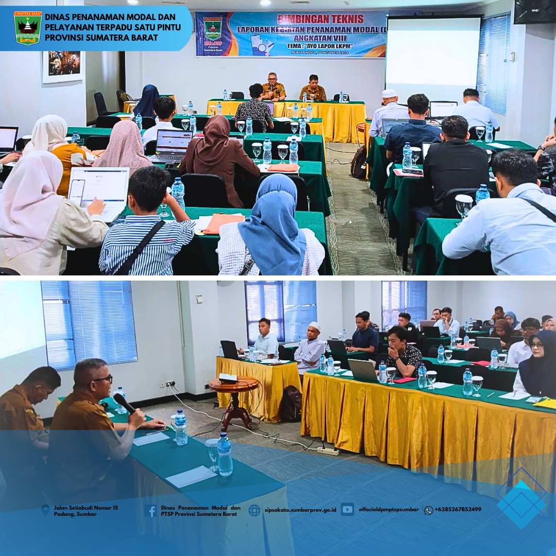 DPMPTSP Sumatera Barat Gelar Bimbingan Teknis LKPM, Dibuka oleh Plh Kadis Yudhi Ichsan Arianto